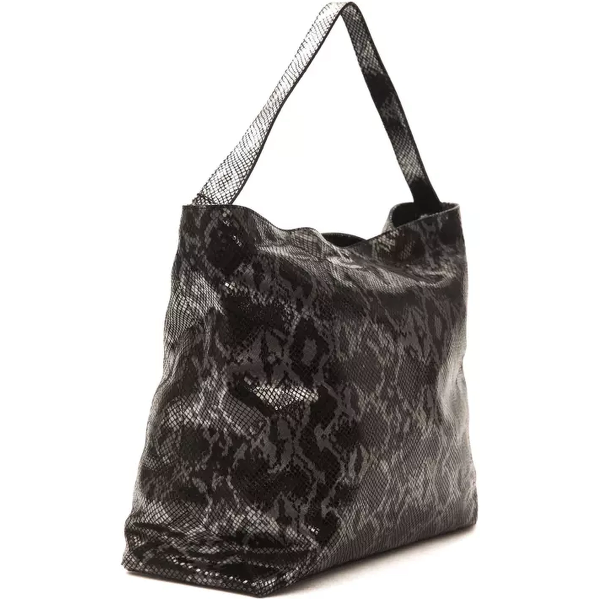 Gray Leather Shoulder Bag