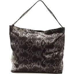 Gray Leather Shoulder Bag