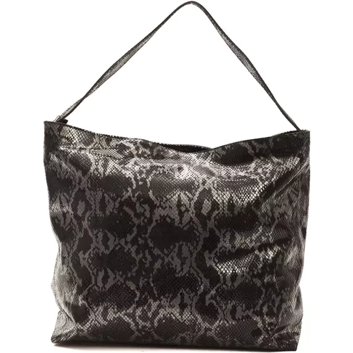 Gray Leather Shoulder Bag