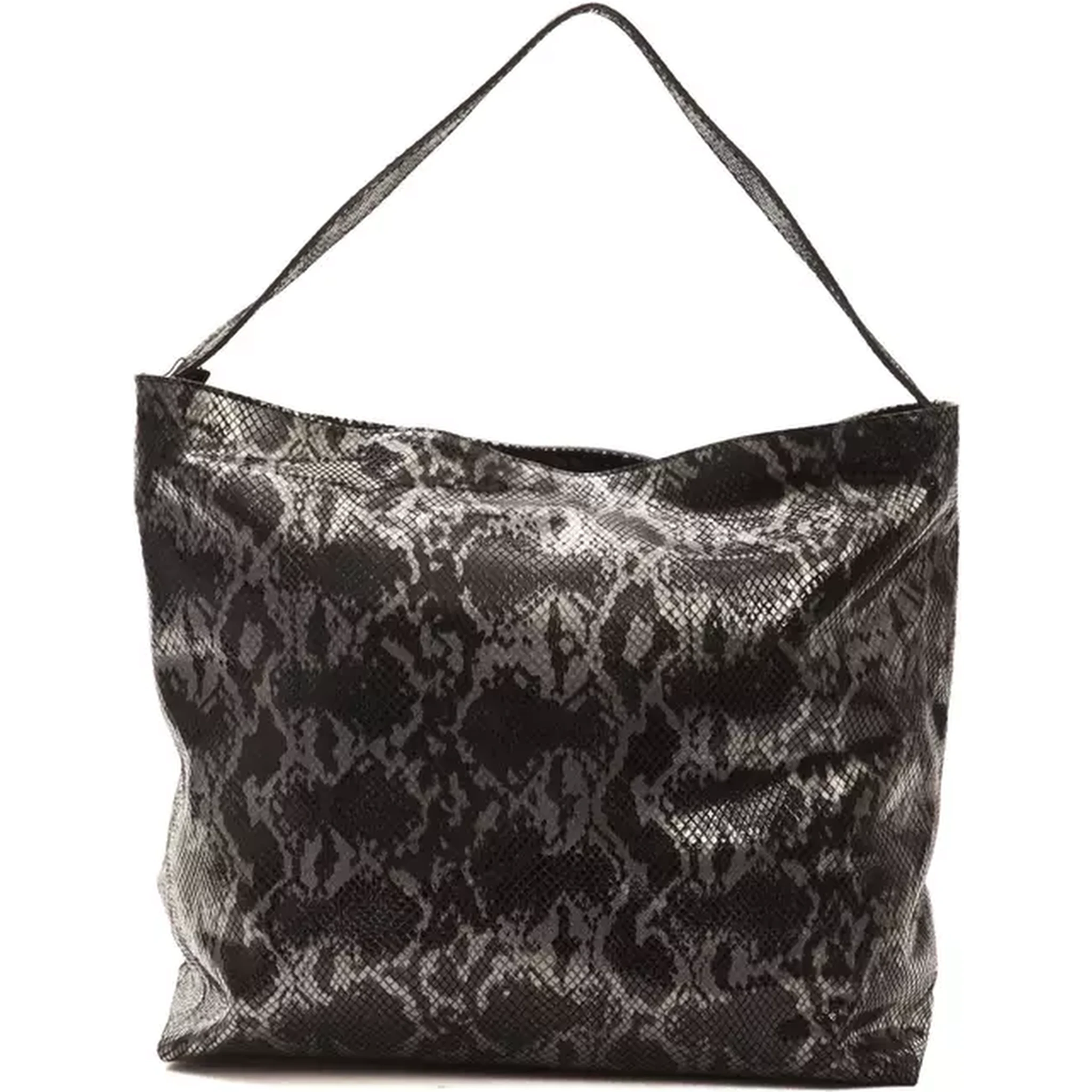 Gray Leather Shoulder Bag