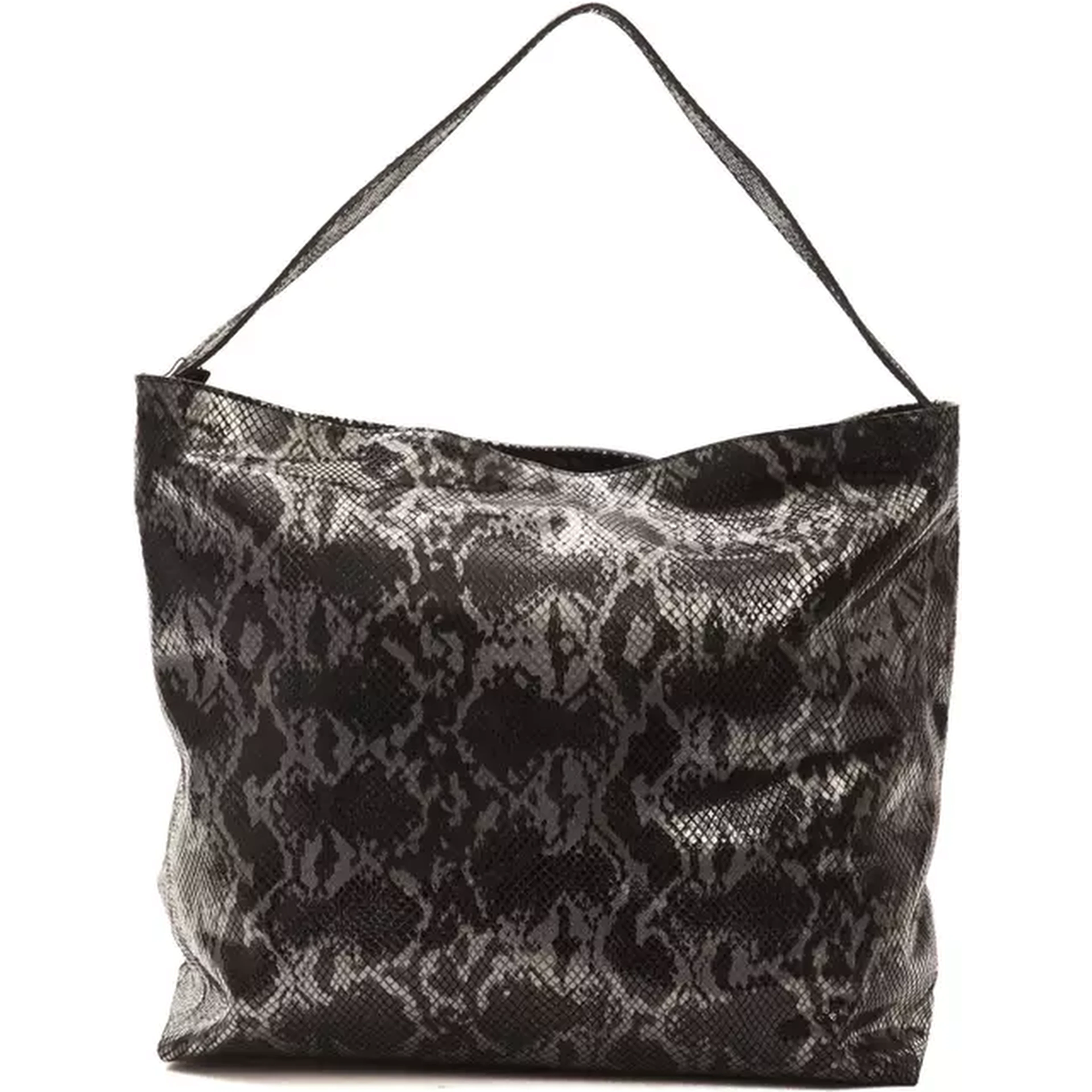 Gray Leather Shoulder Bag