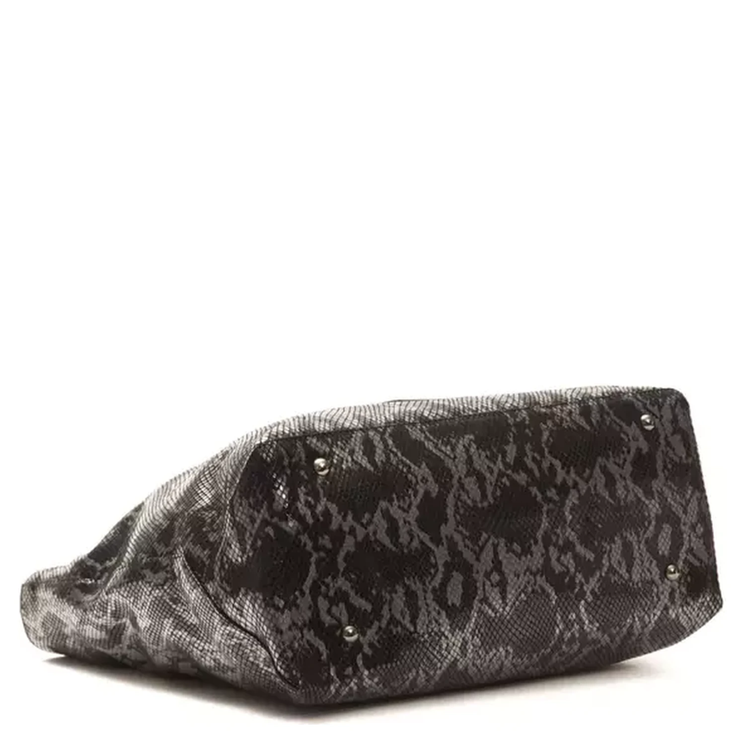 Gray Leather Shoulder Bag
