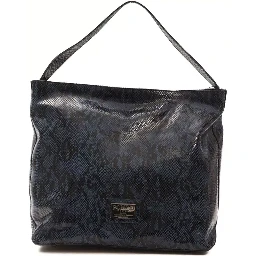 Blue Leather Shoulder Bag