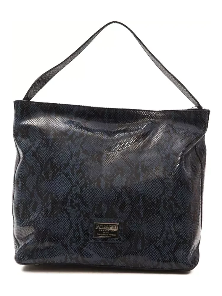 Blue Leather Shoulder Bag