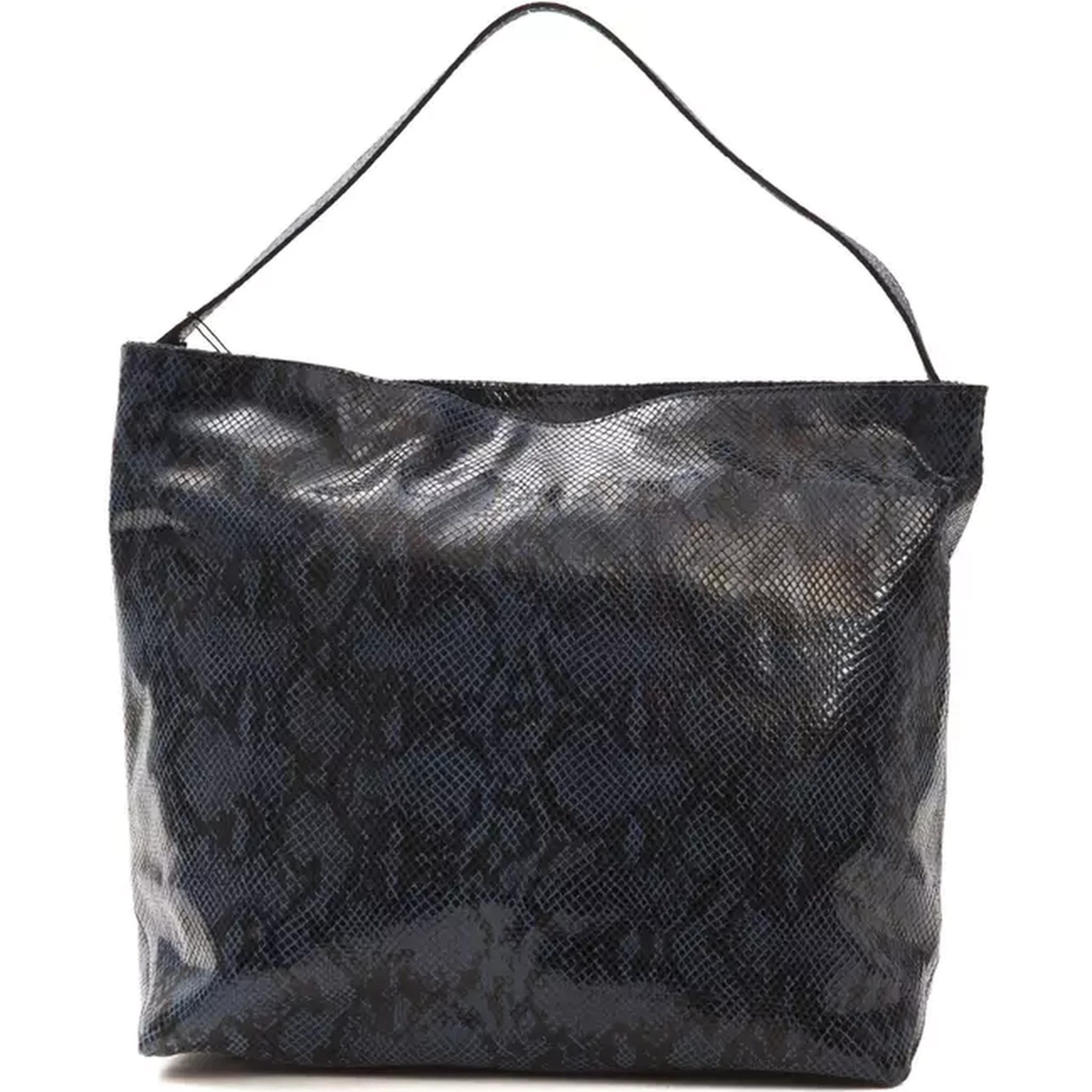 Blue Leather Shoulder Bag