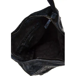 Blue Leather Shoulder Bag