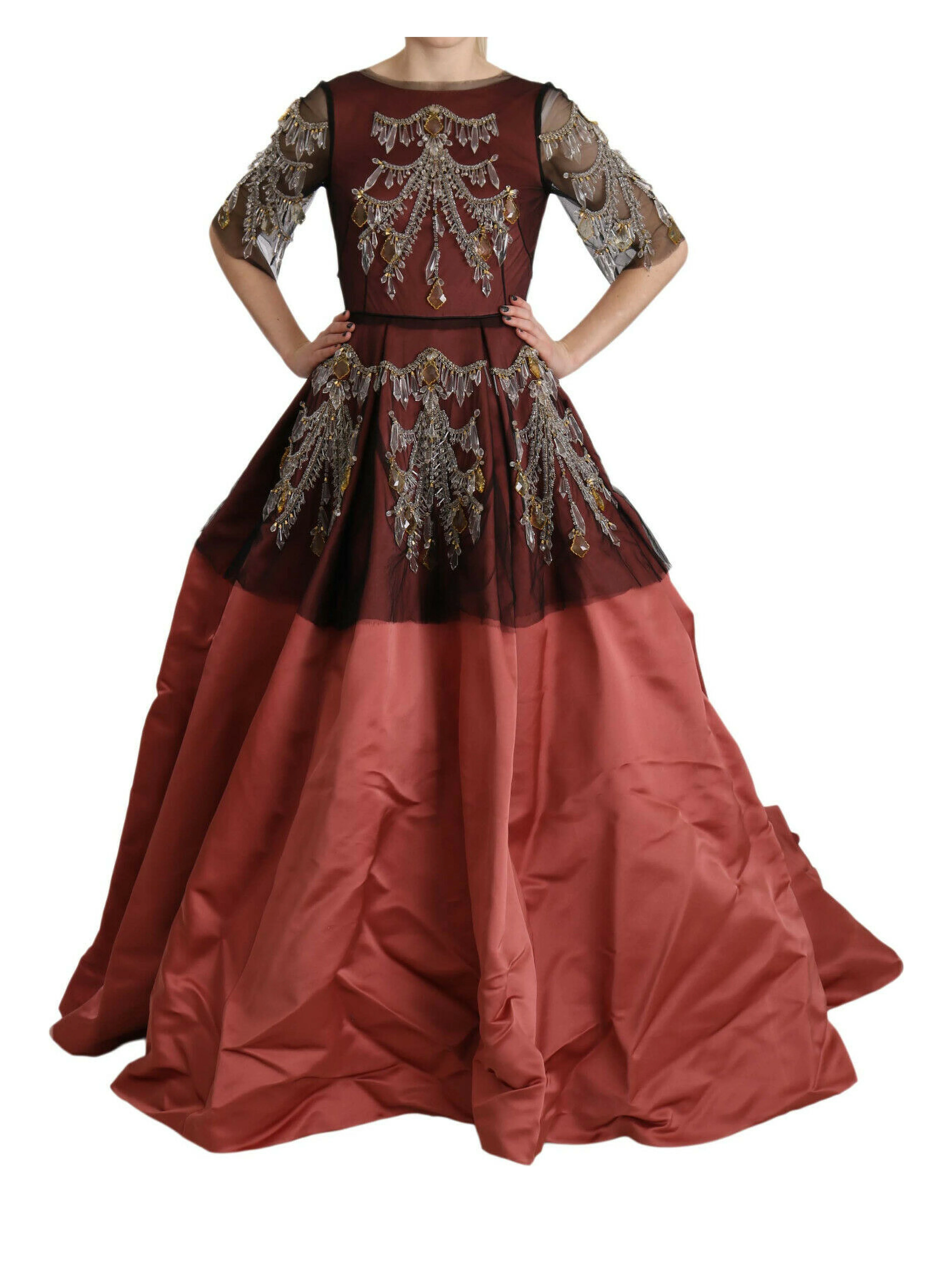 Crystal Chandelier Silk Princess Gown Dress
