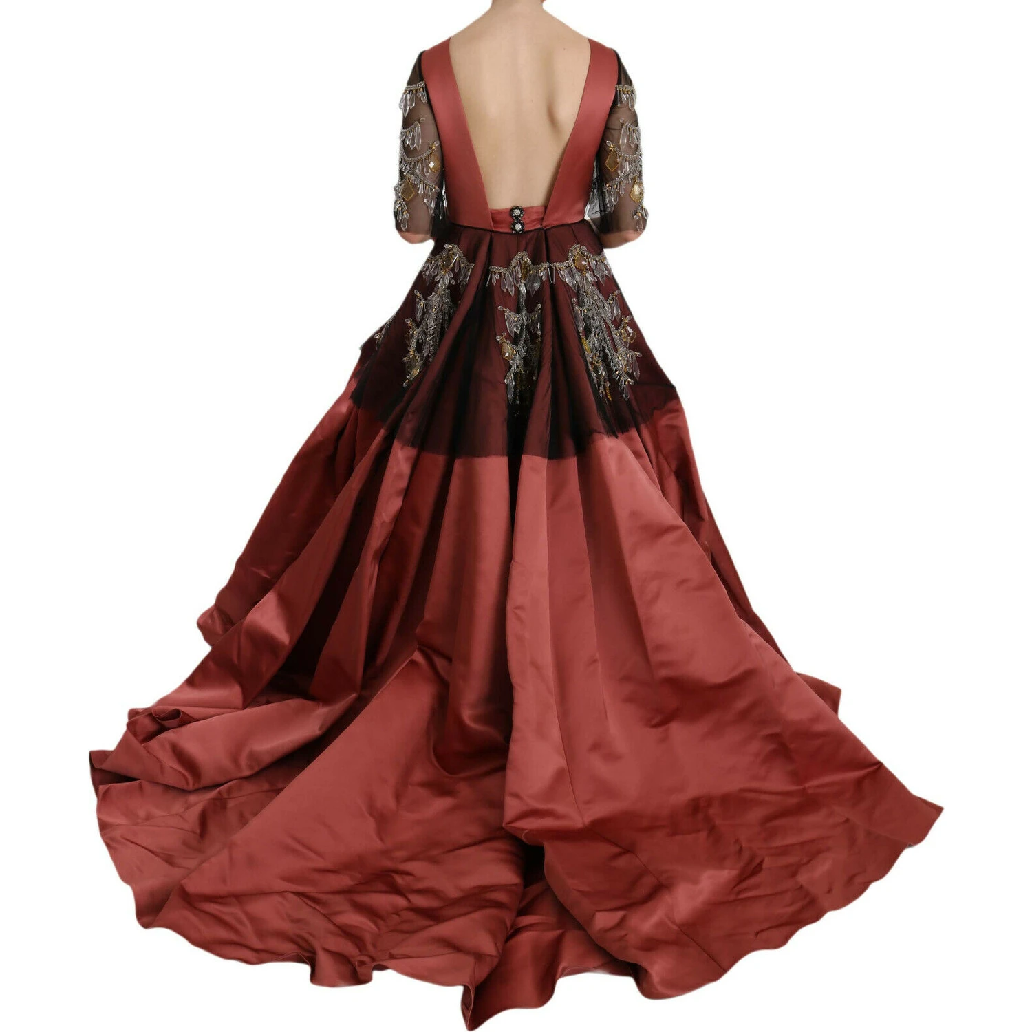 Crystal Chandelier Silk Princess Gown Dress