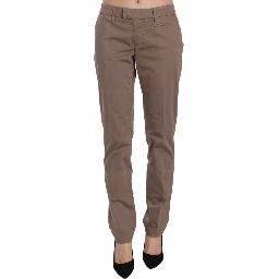 Brown Low Waist Straight Cut Trouser Pant