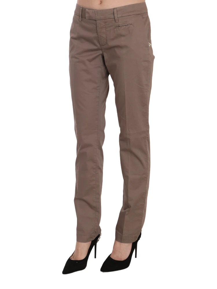 Brown Low Waist Straight Cut Trouser Pant alternative