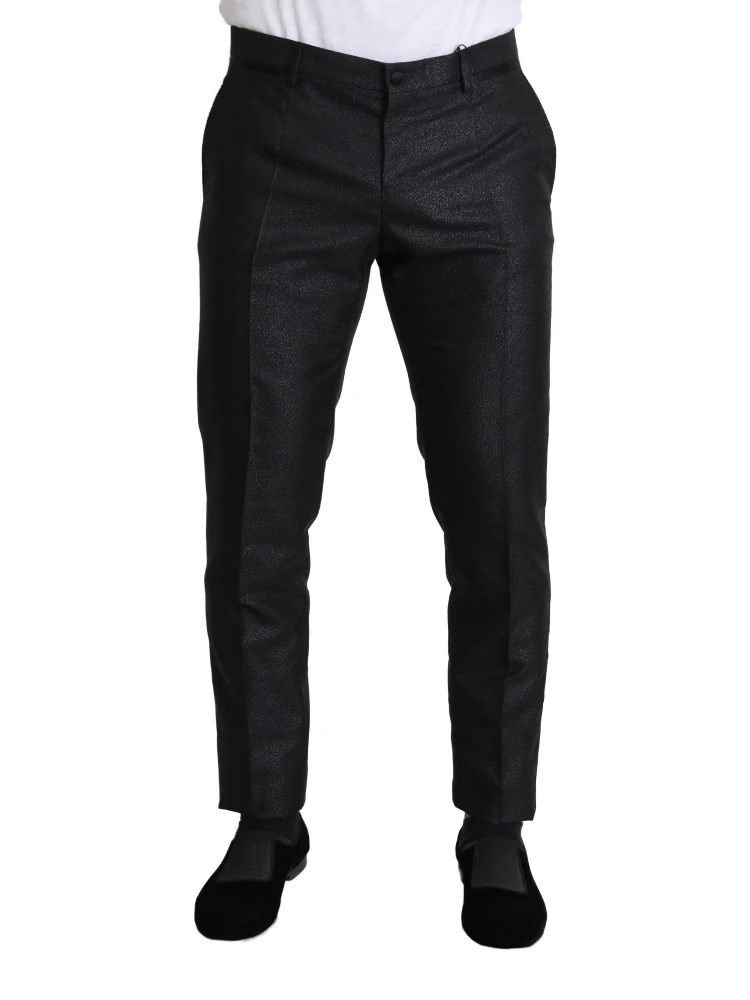 Black Metallic Skinny Trouser Dress