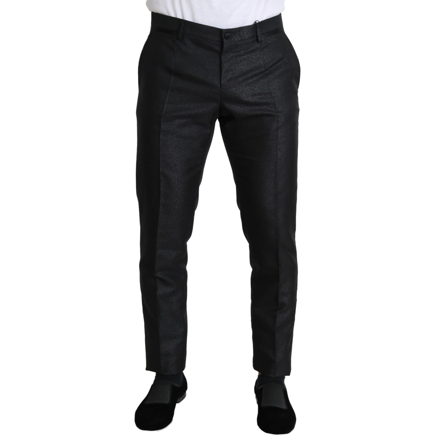 Black Metallic Skinny Trouser Dress