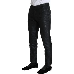 Black Metallic Skinny Trouser Dress