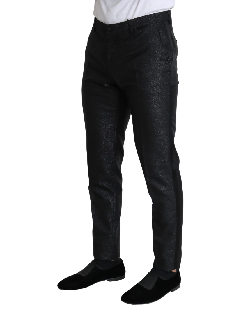 Black Metallic Skinny Trouser Dress