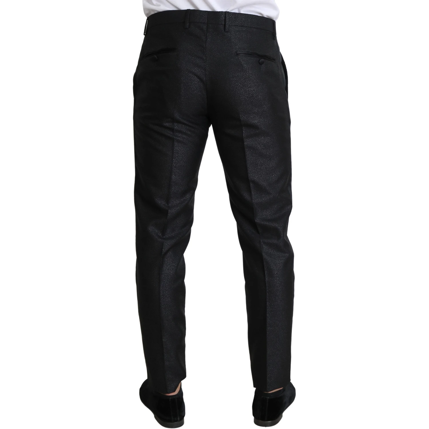 Black Metallic Skinny Trouser Dress