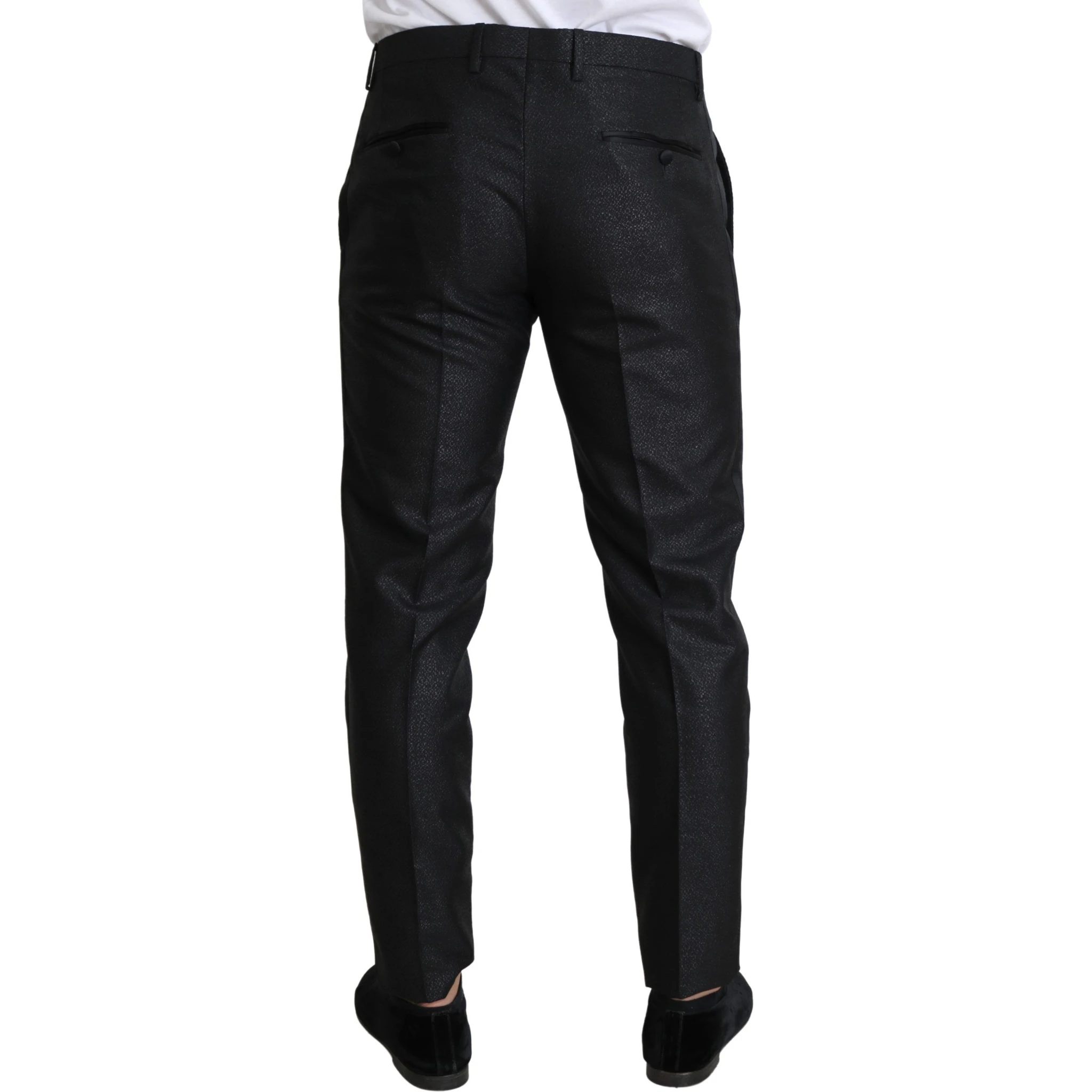 Black Metallic Skinny Trouser Dress