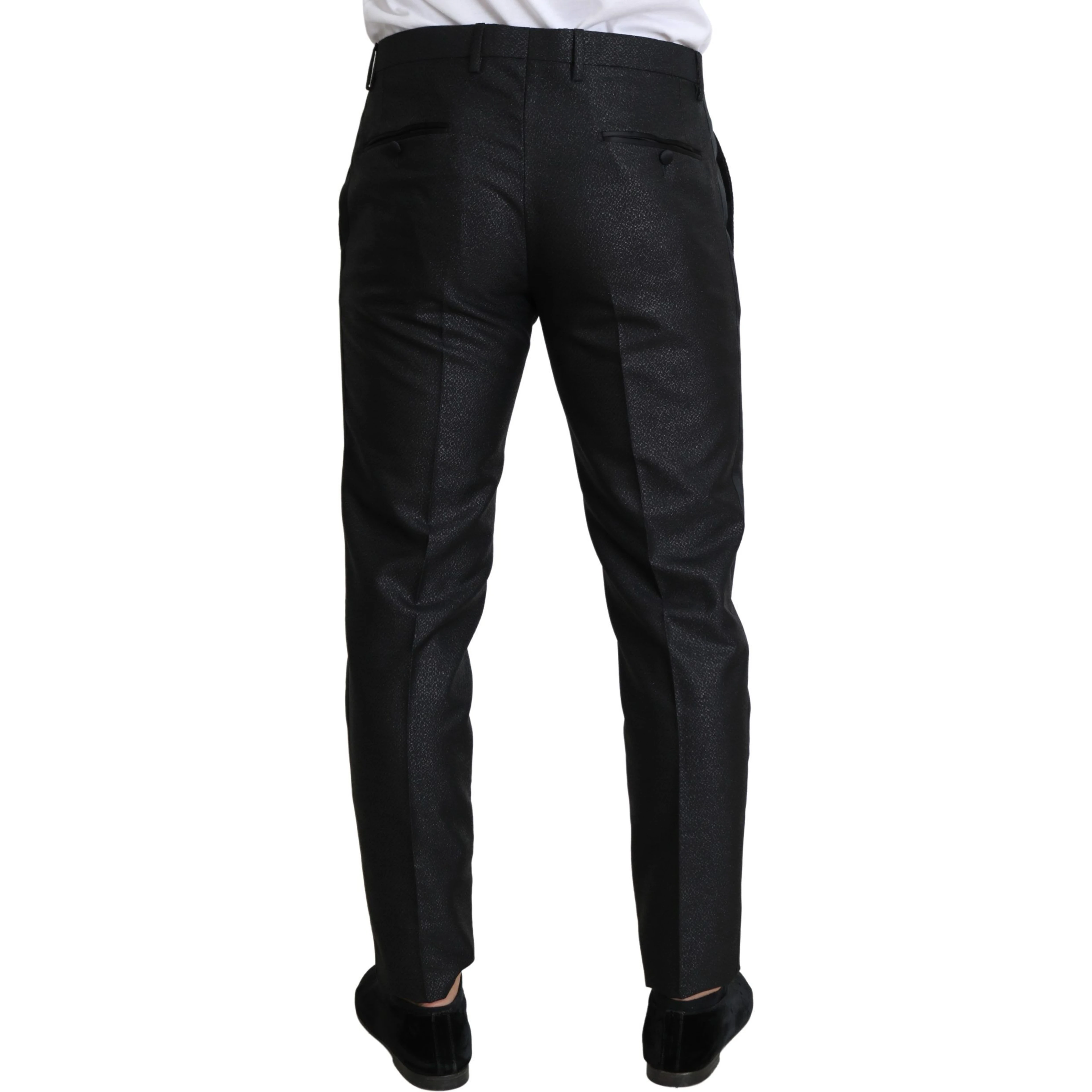 Black Metallic Skinny Trouser Dress