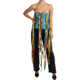 Multicolor Strings Bustier Polyester Corset  Top