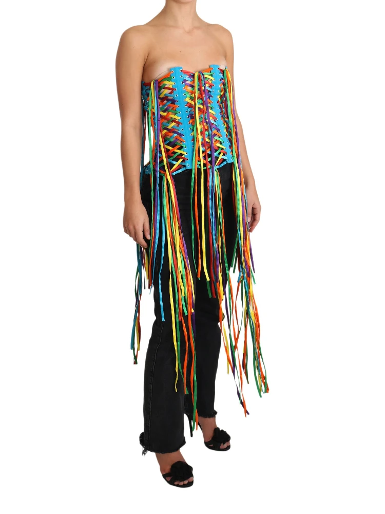 Multicolor Strings Bustier Polyester Corset  Top alternative