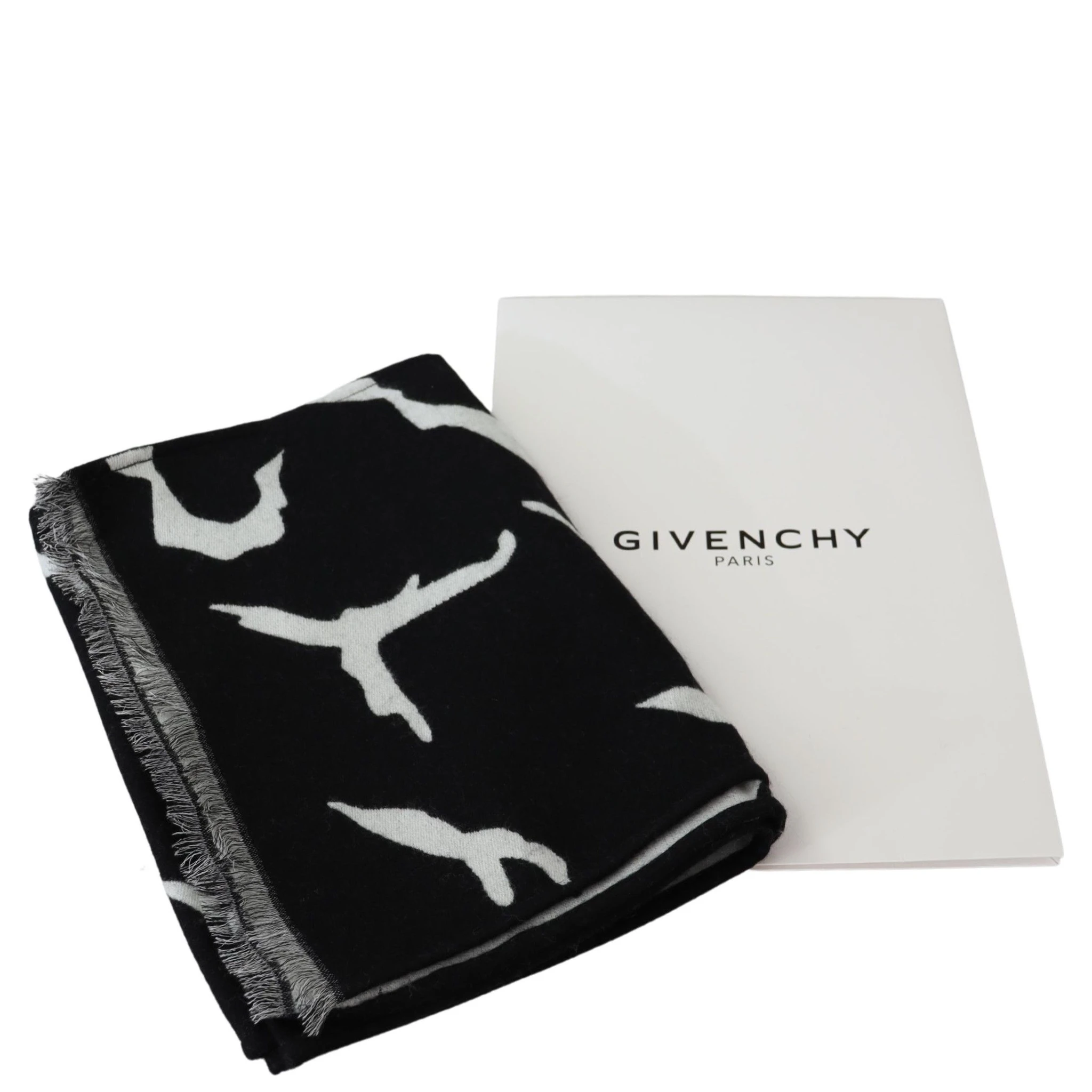 Black White Wool Unisex Winter Warm Scarf Wrap Shawl