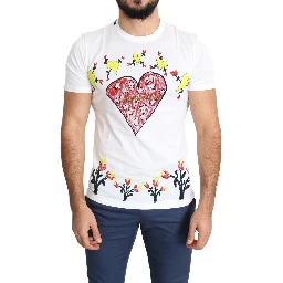 White Saint Valentine Print Cotton Men T-shirt