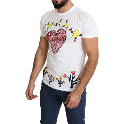 White Saint Valentine Print Cotton Men T-shirt