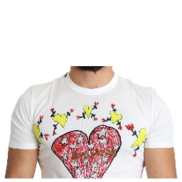 White Saint Valentine Print Cotton Men T-shirt