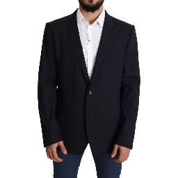 Black Wool Stretch Men Coat MARTINI Blazer