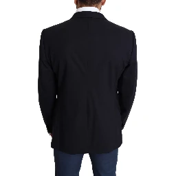 Black Wool Stretch Men Coat MARTINI Blazer