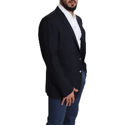 Black Wool Stretch Men Coat MARTINI Blazer