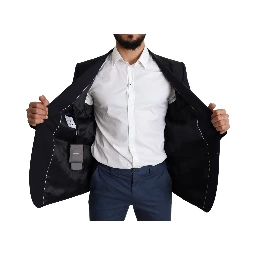 Black Wool Stretch Men Coat MARTINI Blazer