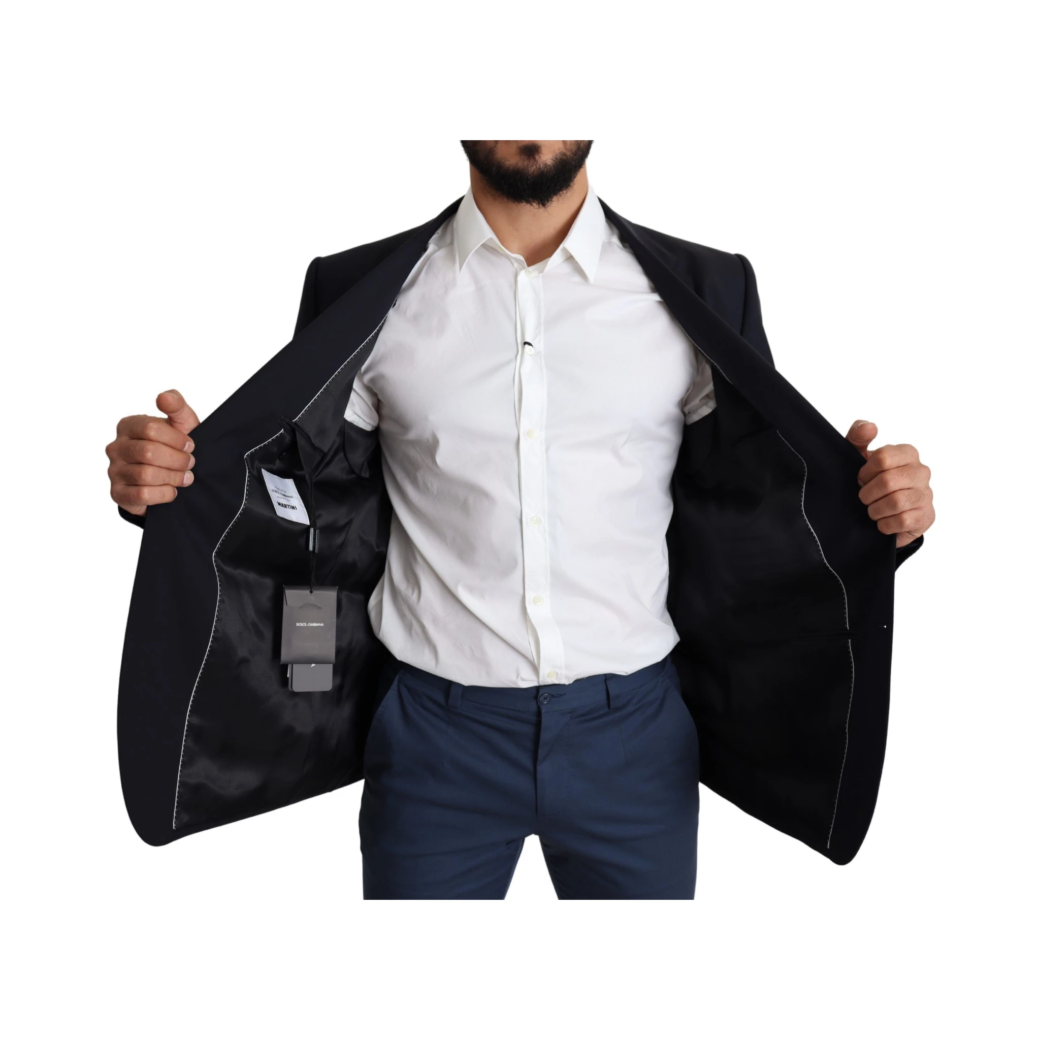 Black Wool Stretch Men Coat MARTINI Blazer
