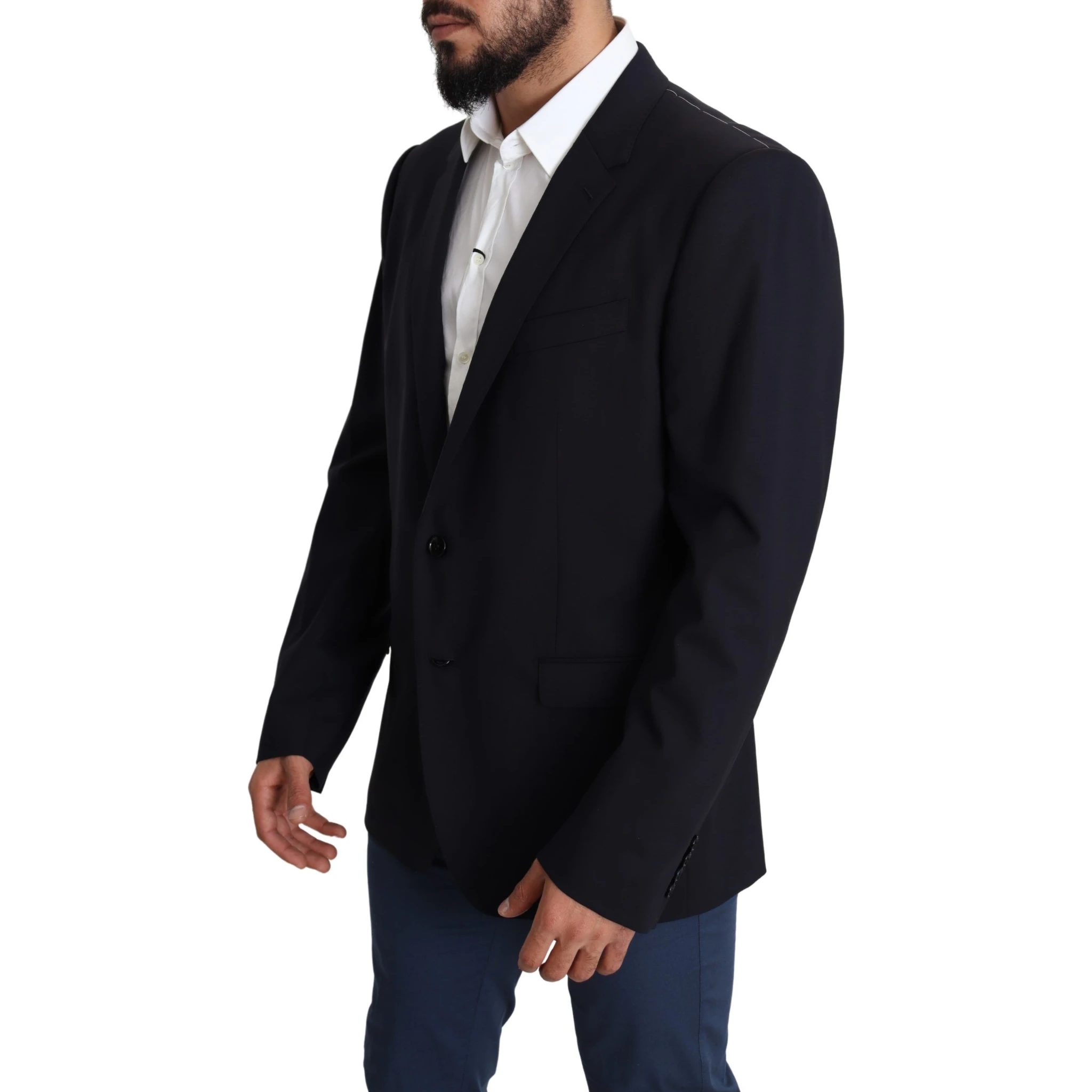 Black Wool Stretch Men Coat MARTINI Blazer