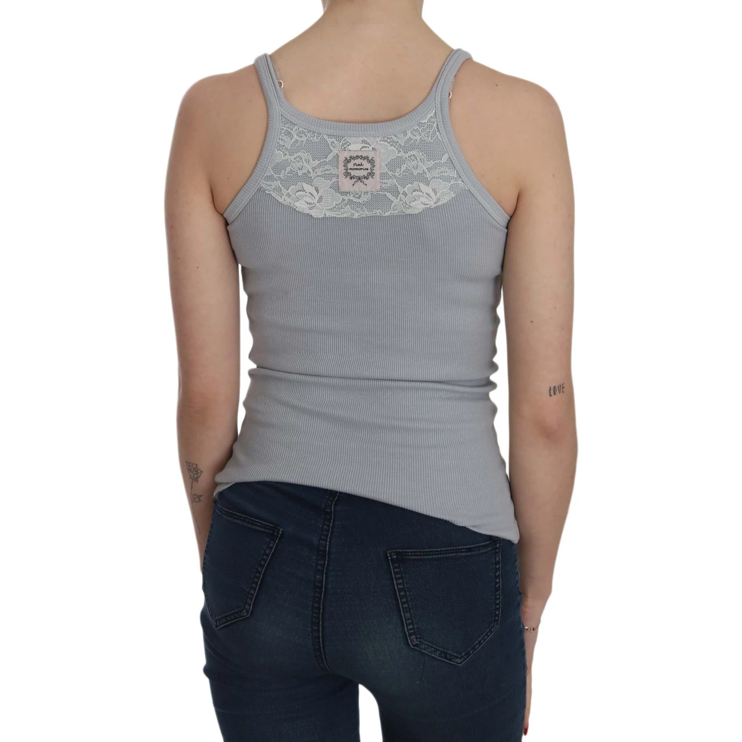 Light Grey Sleeveless Spaghetti Strap Blouse