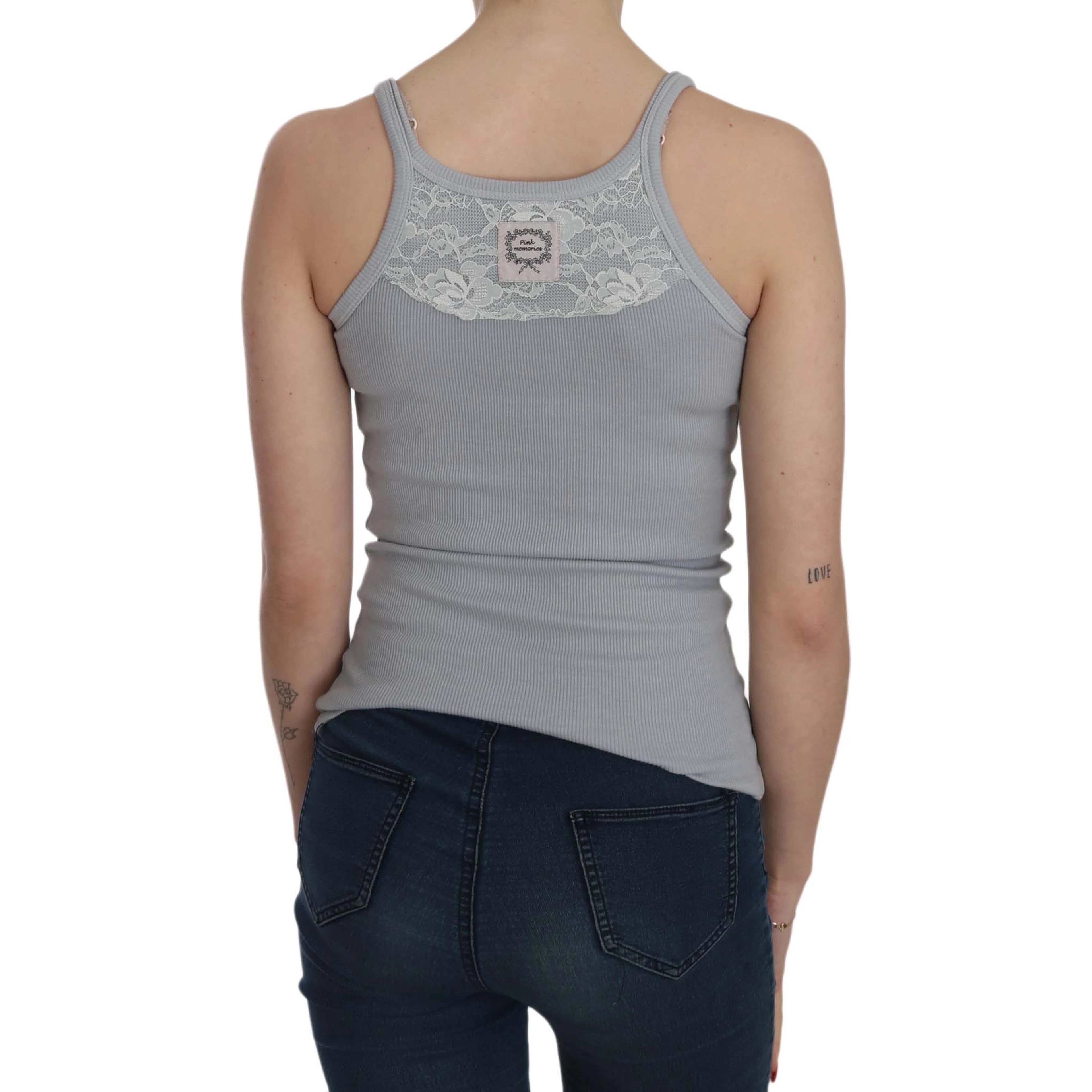 Light Grey Sleeveless Spaghetti Strap Blouse