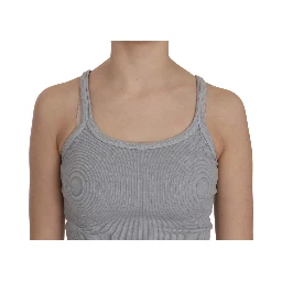 Light Grey Sleeveless Spaghetti Strap Blouse