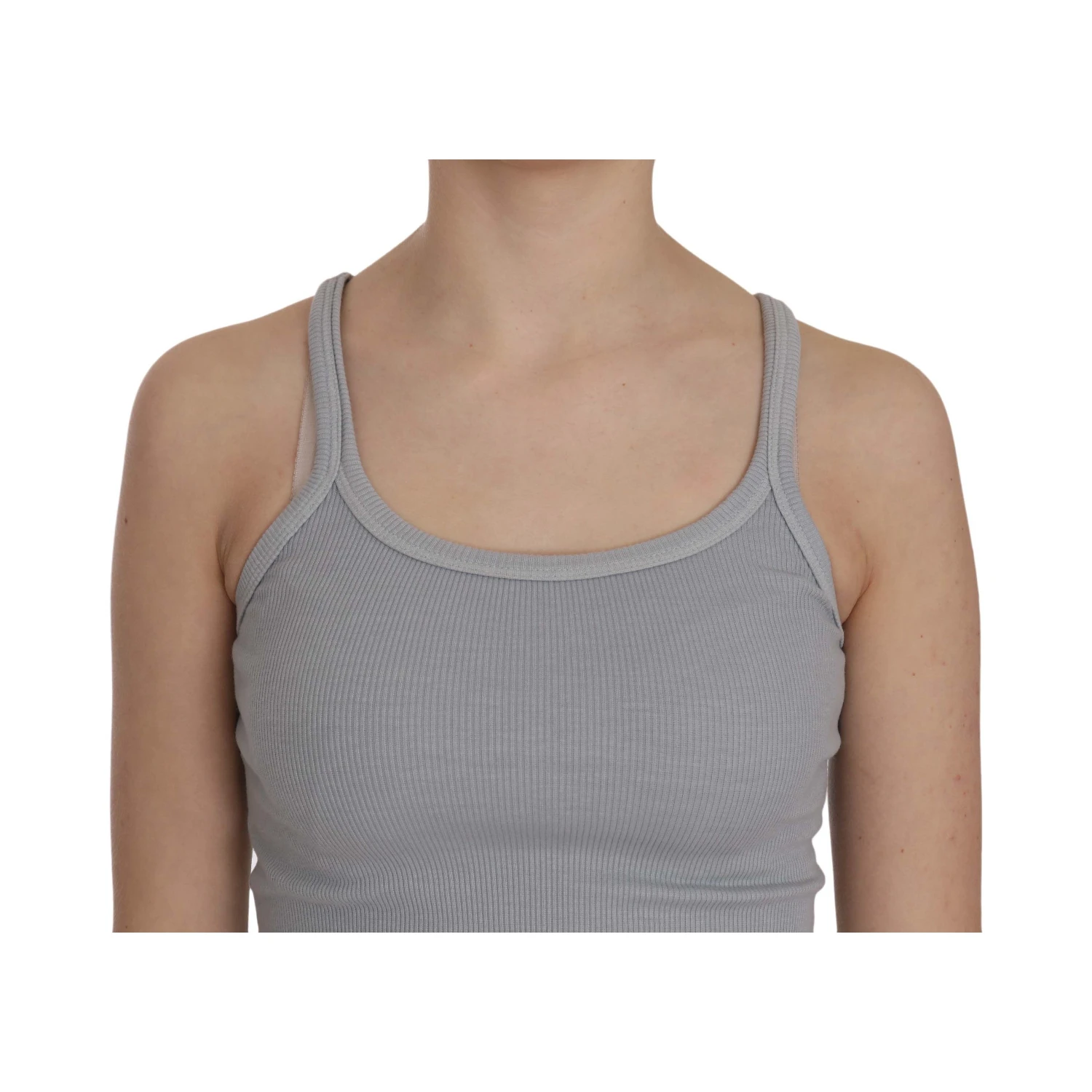 Light Grey Sleeveless Spaghetti Strap Blouse