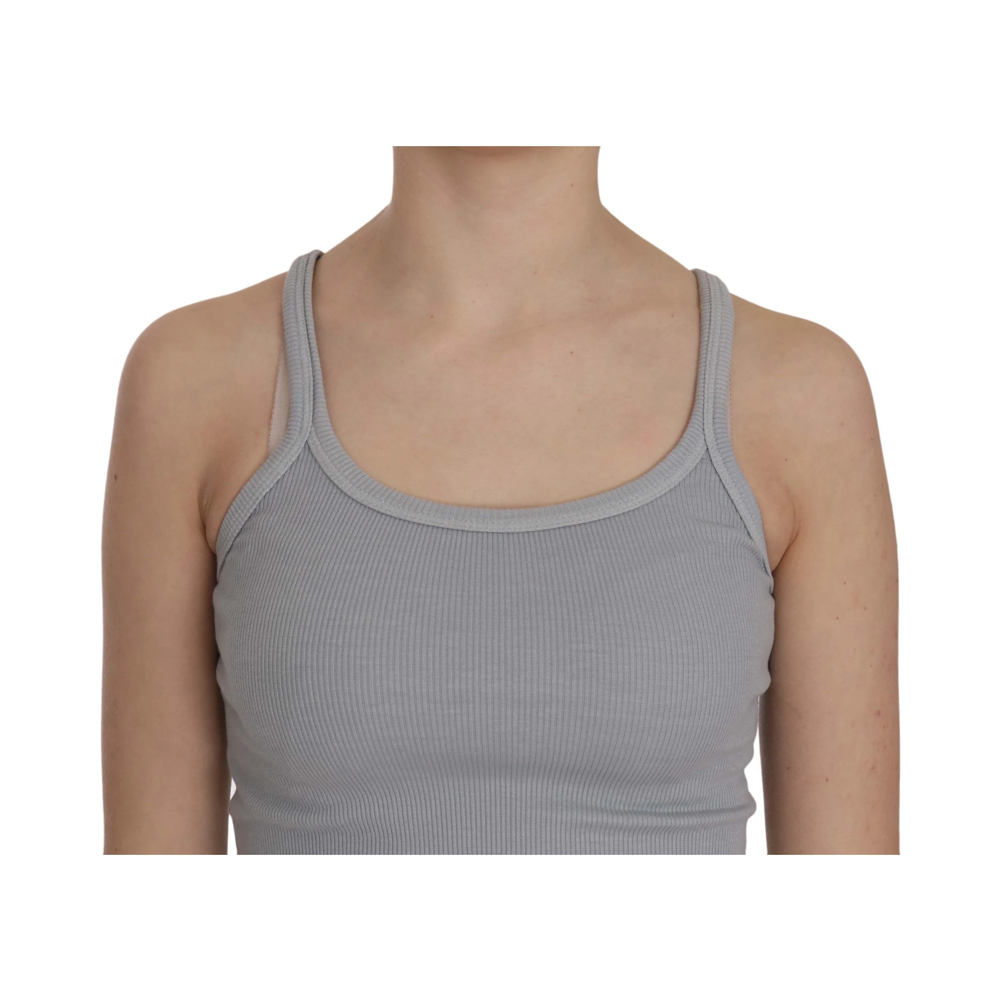 Light Grey Sleeveless Spaghetti Strap Blouse