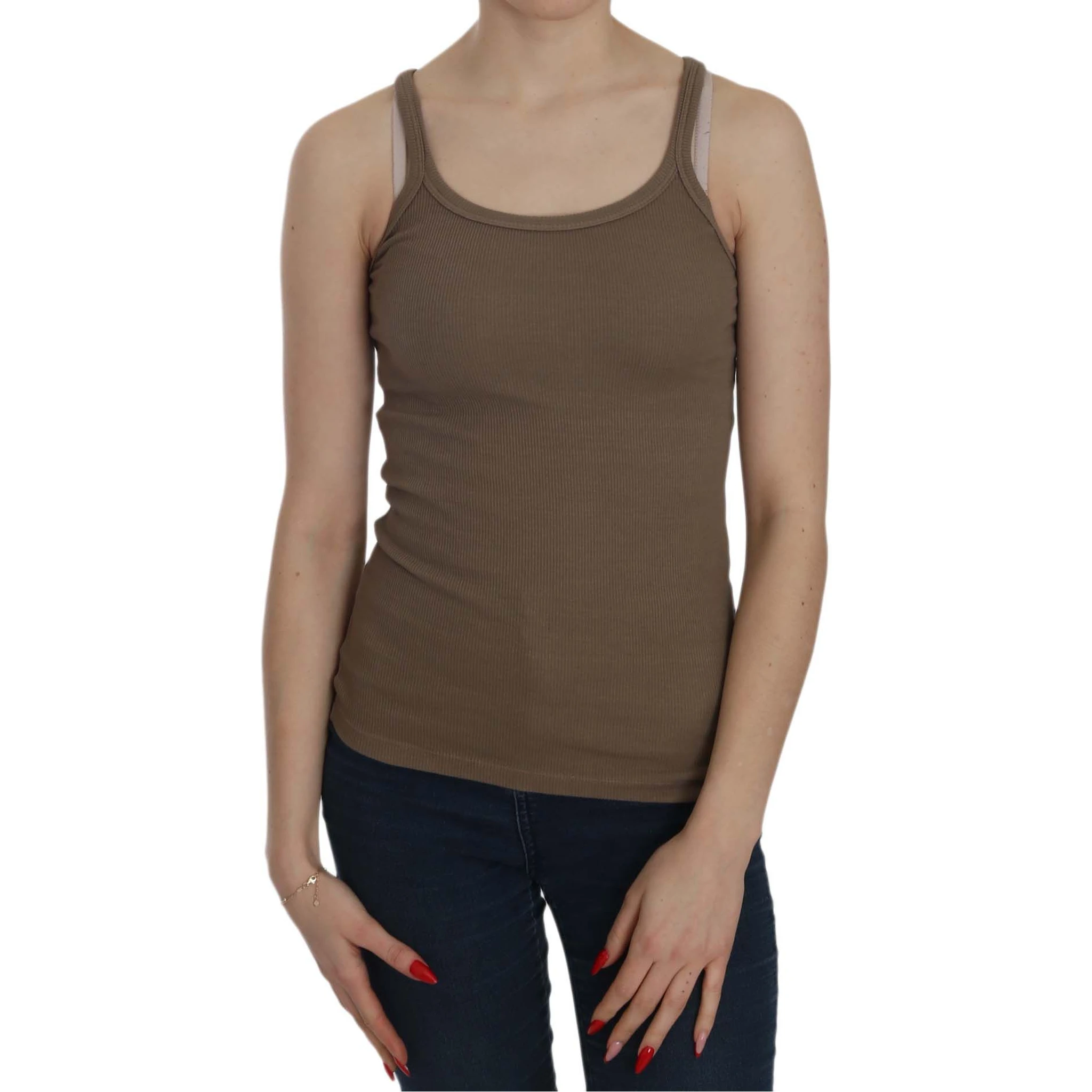Brown Sleeveless Spaghetti Strap Top