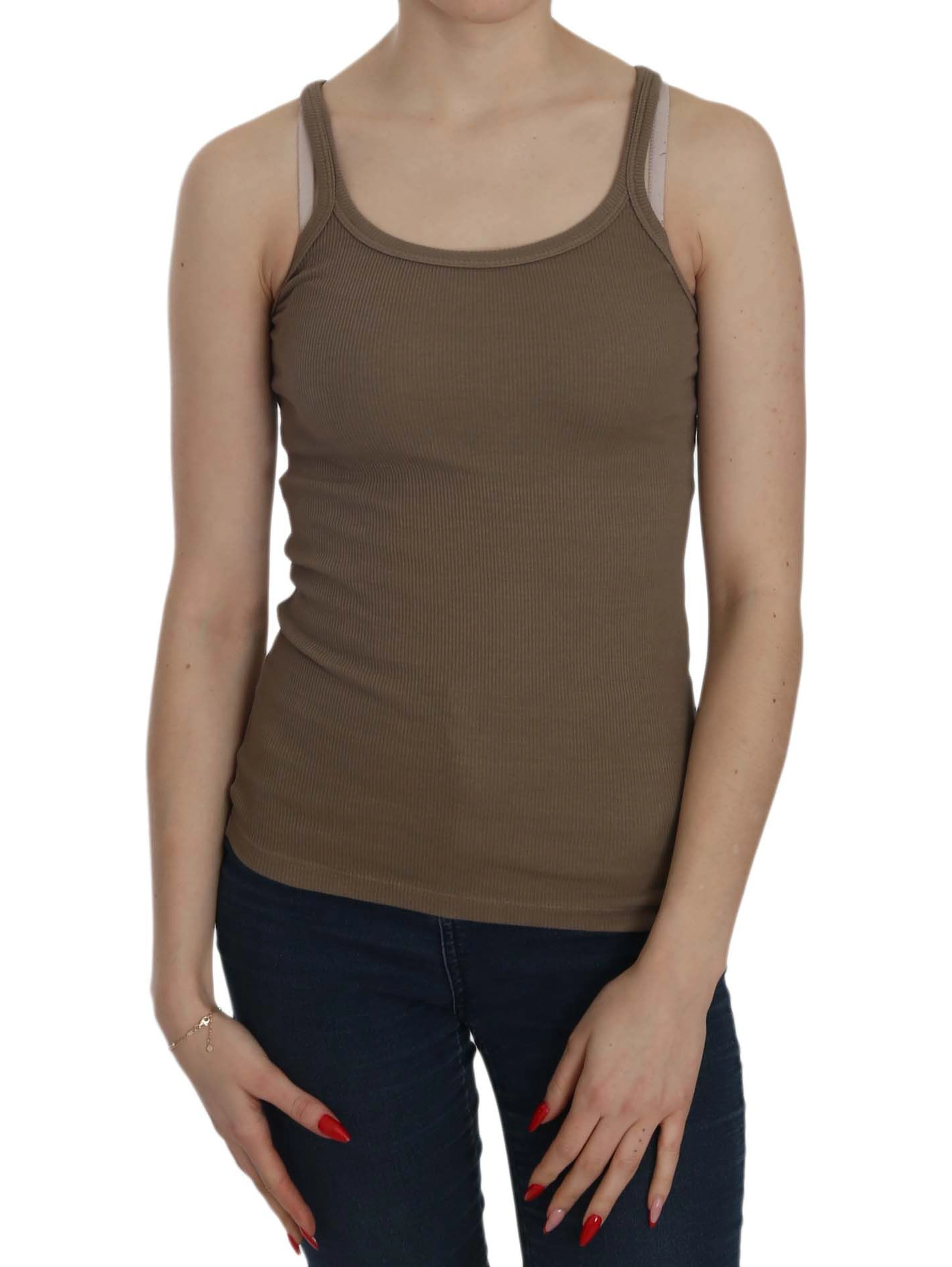Brown Sleeveless Spaghetti Strap Top