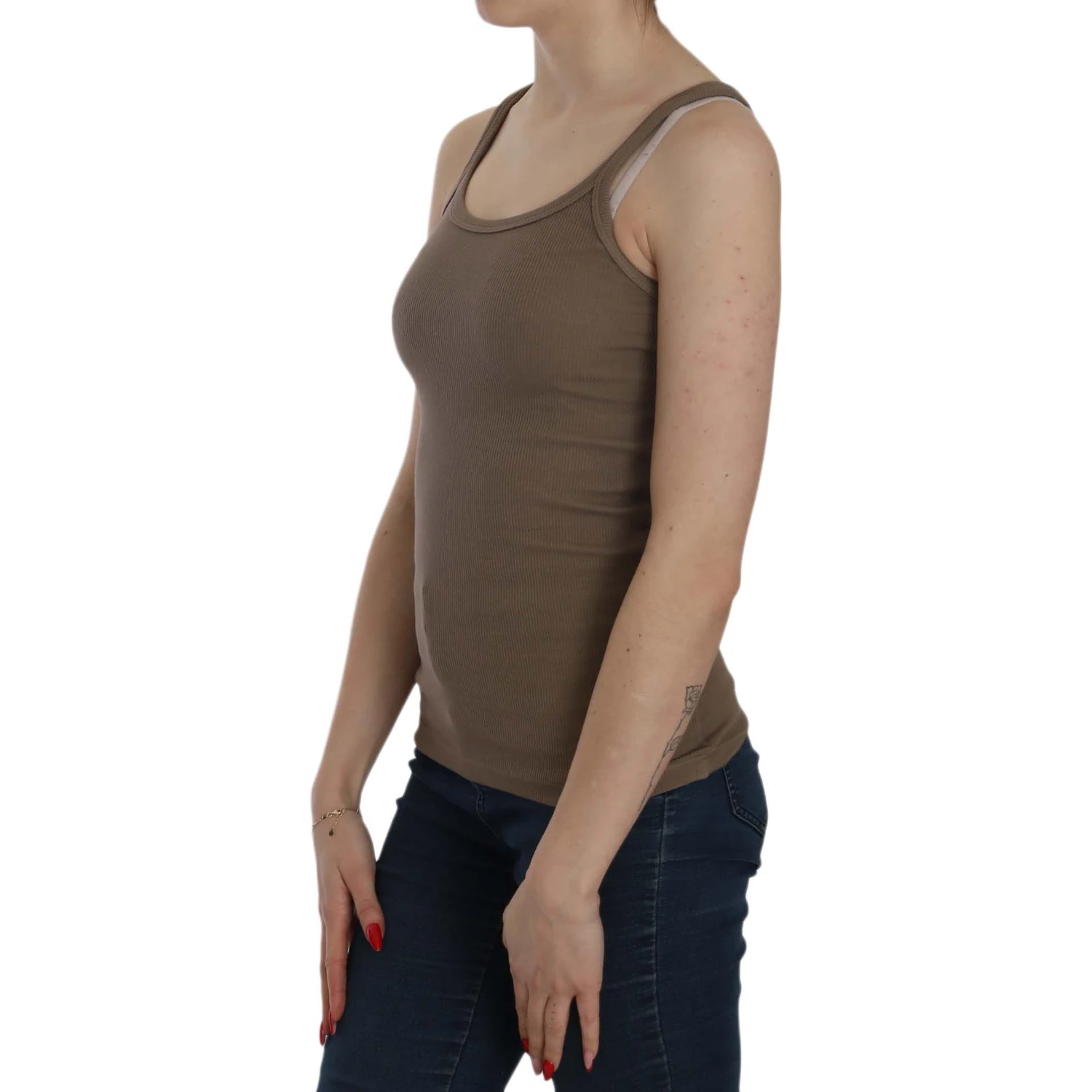 Brown Sleeveless Spaghetti Strap Top