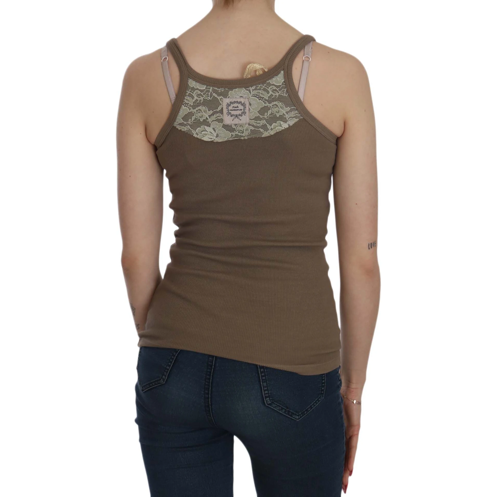 Brown Sleeveless Spaghetti Strap Top