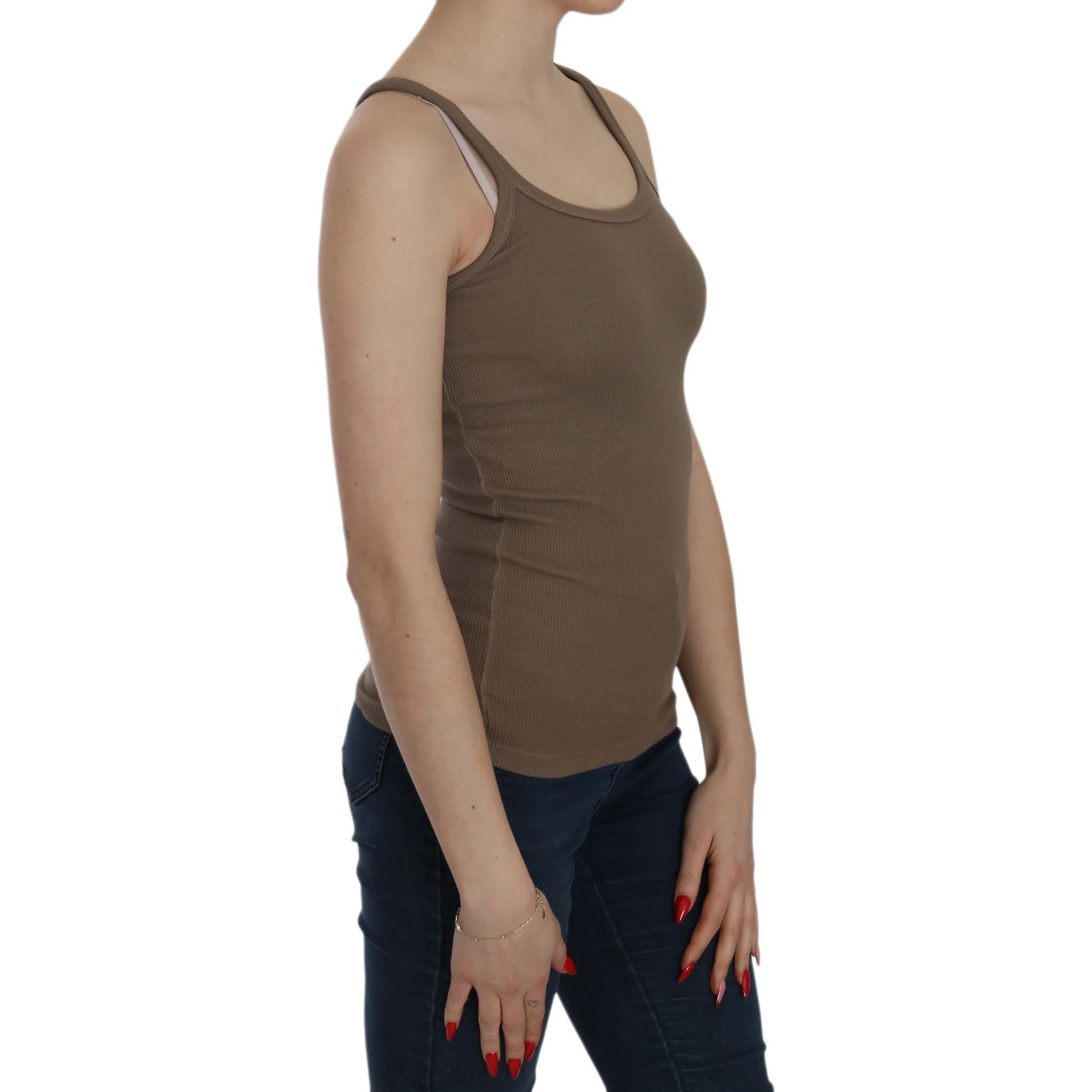 Brown Sleeveless Spaghetti Strap Top