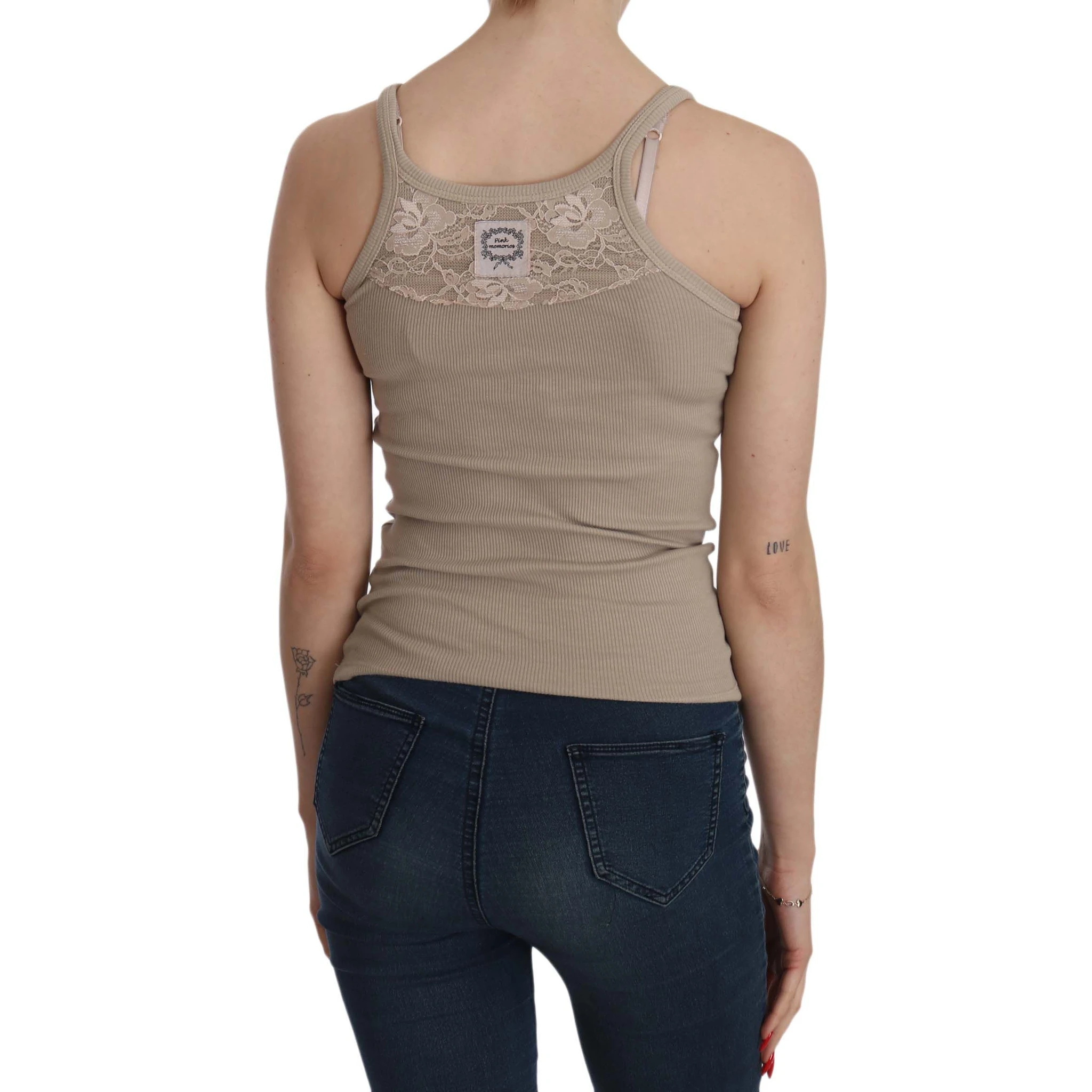 Brown Sleeveless Spaghetti Strap Top Blouse