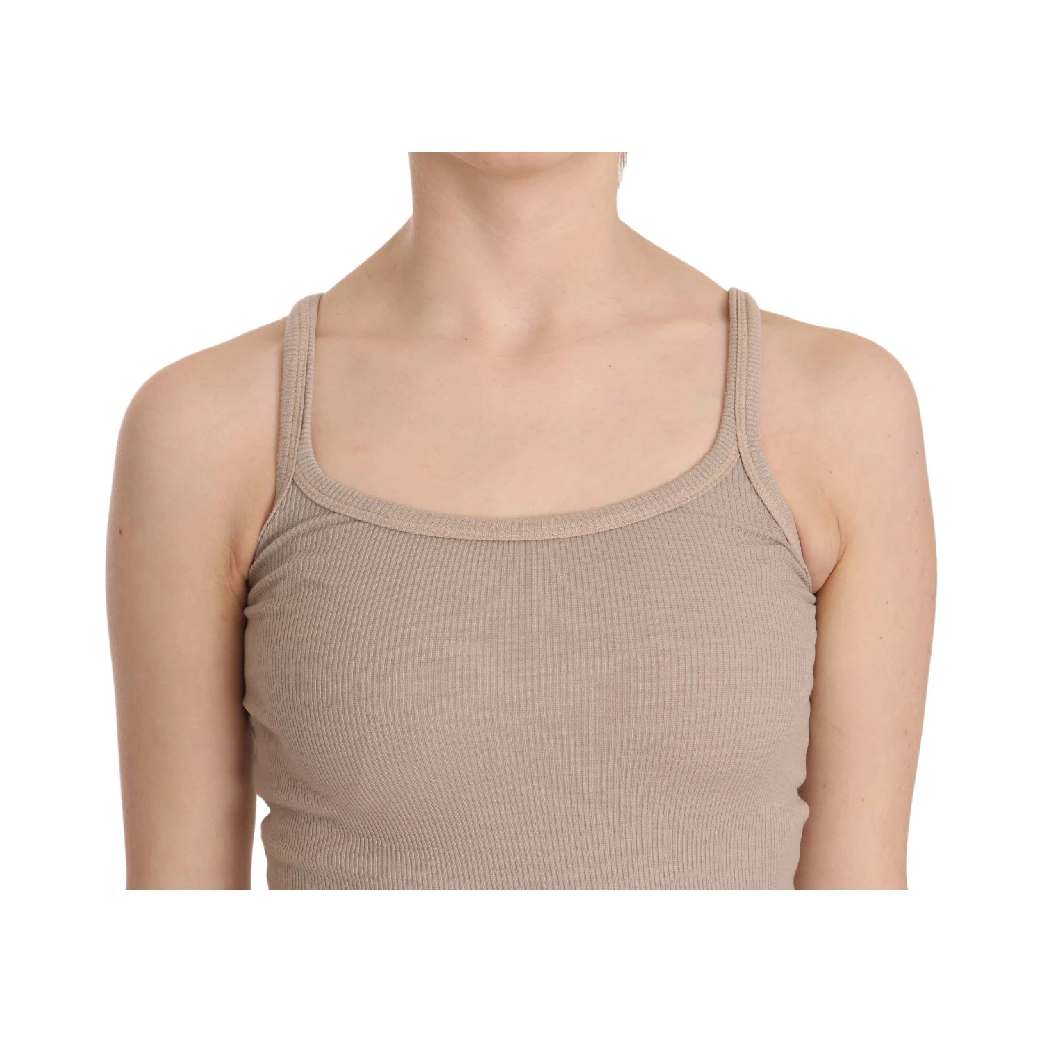 Brown Sleeveless Spaghetti Strap Top Blouse