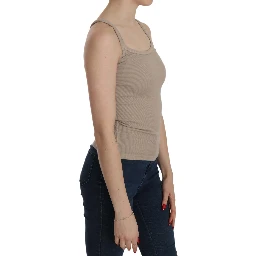 Brown Sleeveless Spaghetti Strap Top Blouse