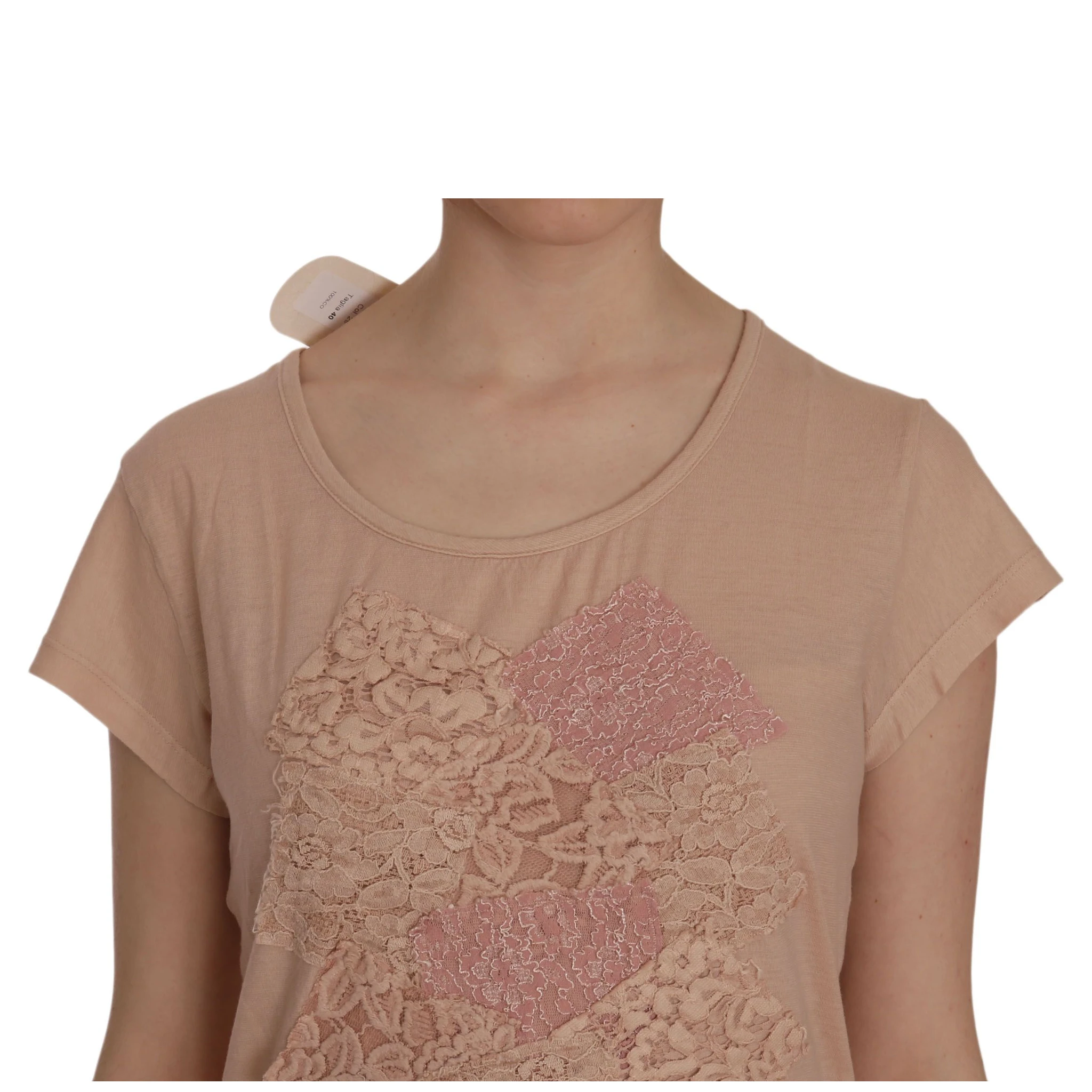 Pink Lace Short Sleeve Shift Mini Dress