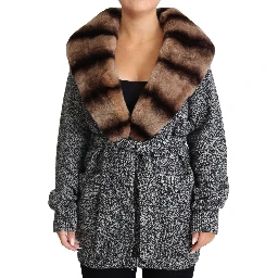 Gray Cardigan Fur Coat Cashmere Jacket
