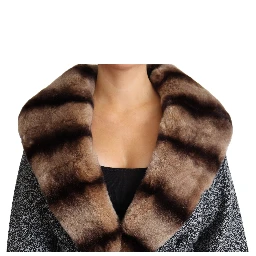 Gray Cardigan Fur Coat Cashmere Jacket