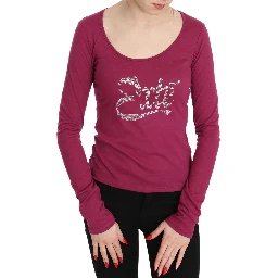 Pink Exte Crystal Embellished Long Sleeve Top